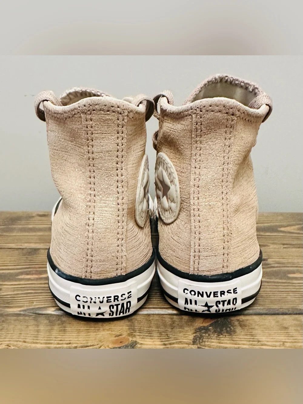Converse Chuck Taylor High Top Glitter Rose Pink Shoes Size 11 Youth